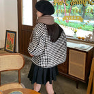 格子柄ジャケット韓国風ショート丈アウター