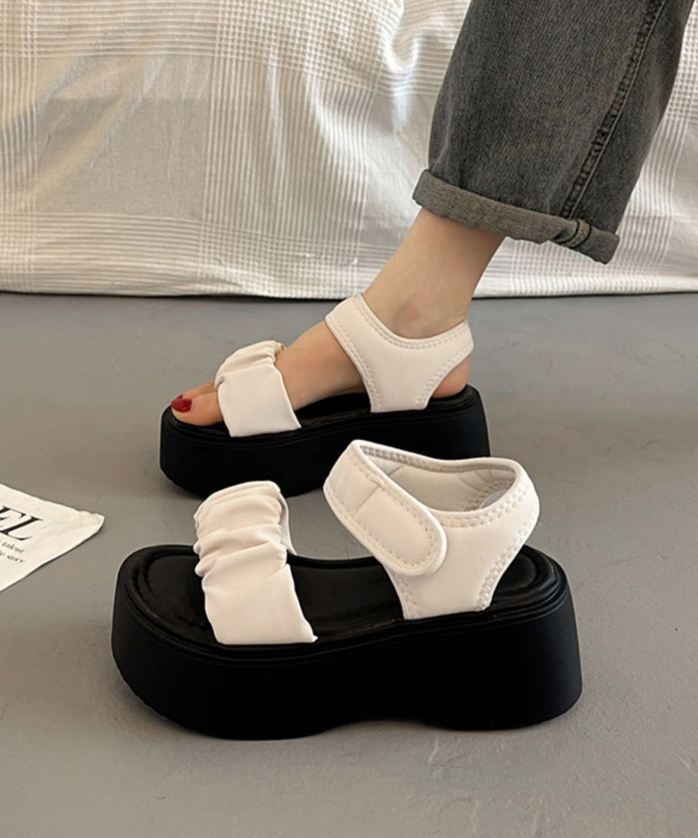 厚底ギャザーベルトサンダル韓国風美脚軽量 詳細画像2