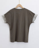 袖シアーTシャツチュール切替えカットソー 詳細画像29