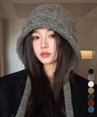 耳あて付きニット帽 レディース韓国風秋冬