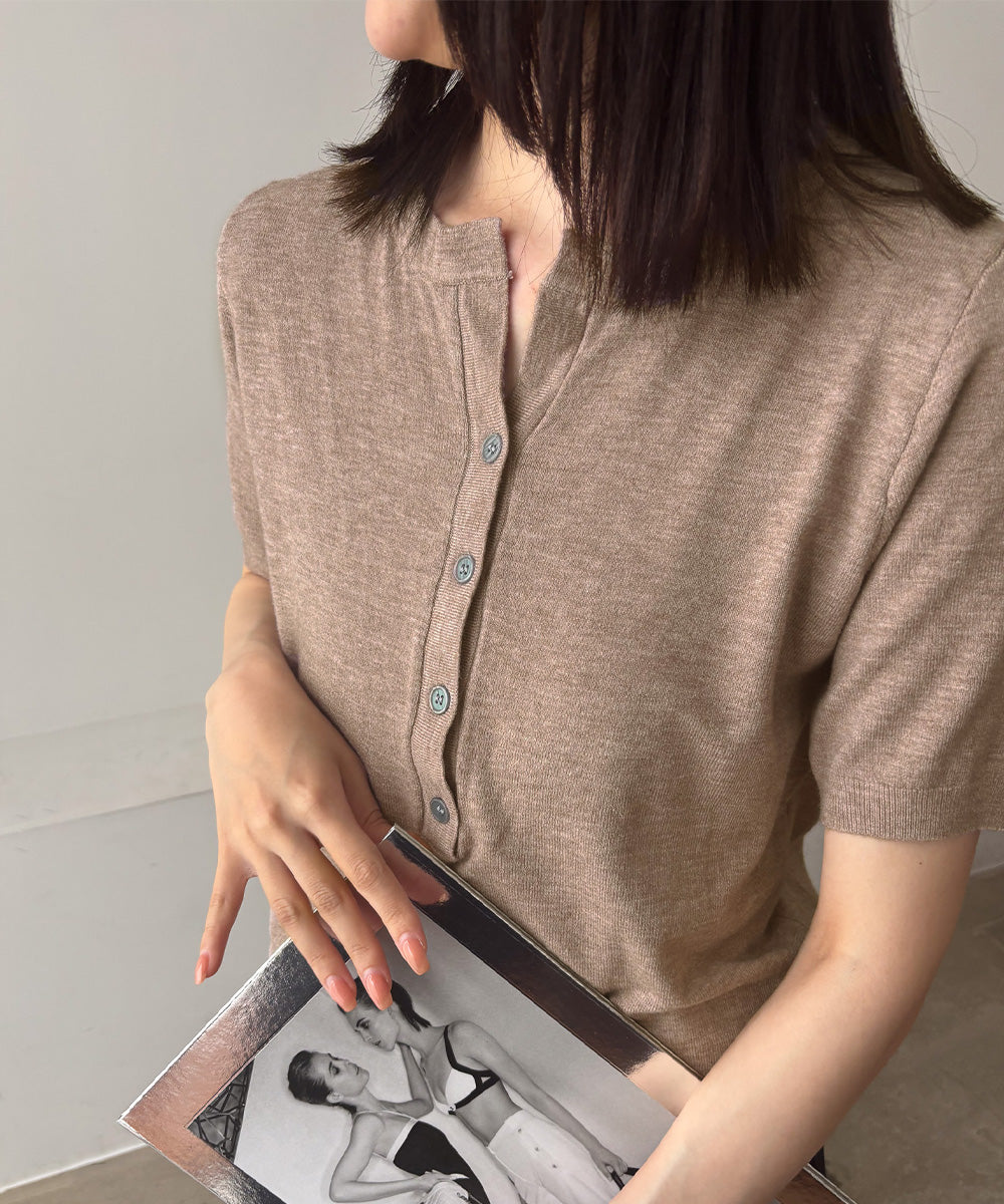 サマーニット Vネックニットトップス韓国 詳細画像26
