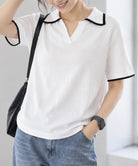 半袖 ポロシャツ レディース ニット夏服 詳細画像10
