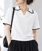 半袖 ポロシャツ レディース ニット夏服 詳細画像4