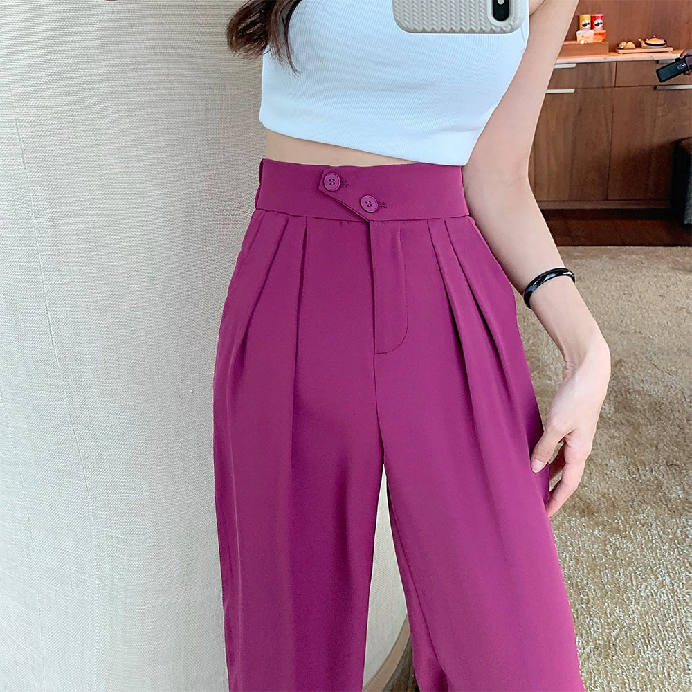 ドレープストレートパンツ レディース美脚 詳細画像15