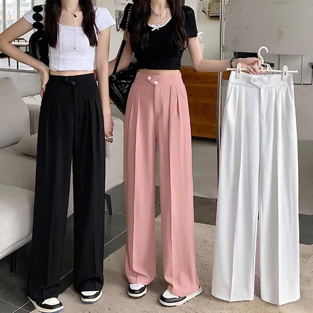 ドレープストレートパンツ レディース美脚 詳細画像18