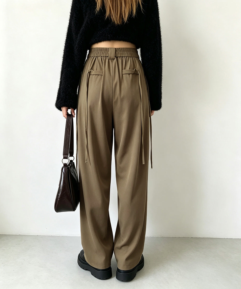 ハイウエストタックパンツワイドスラックス 詳細画像21
