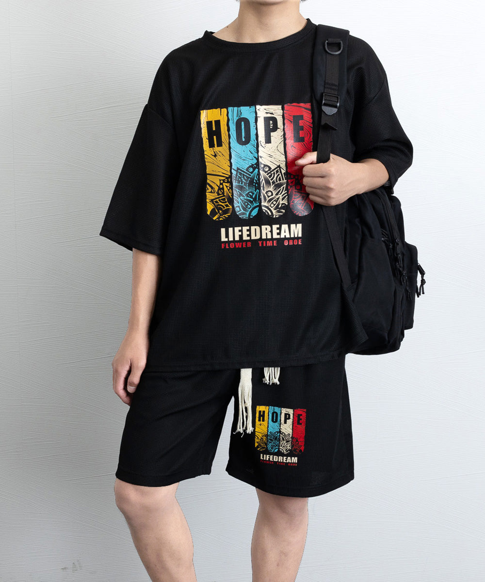 セットアップ メンズ カジュアル 夏服 ブラック