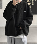 トレーナー 秋服 長袖 丸襟プルオーバー ブラック