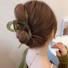 ヘアクリップ大きめアクリルバンスクリップ クロス型
