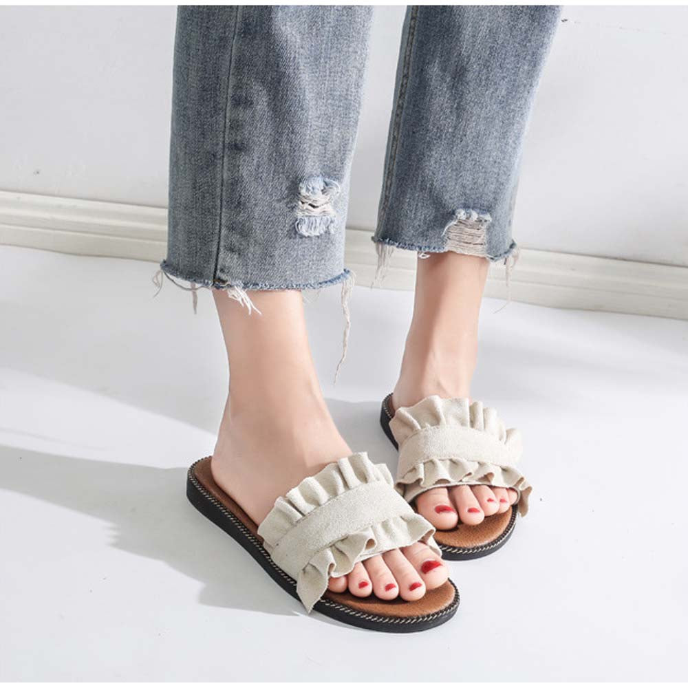 かわいい スリッパ サンダル ベージュ