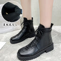 厚底 ショートブーツ レディース 裏起毛 A（裏起毛なし）