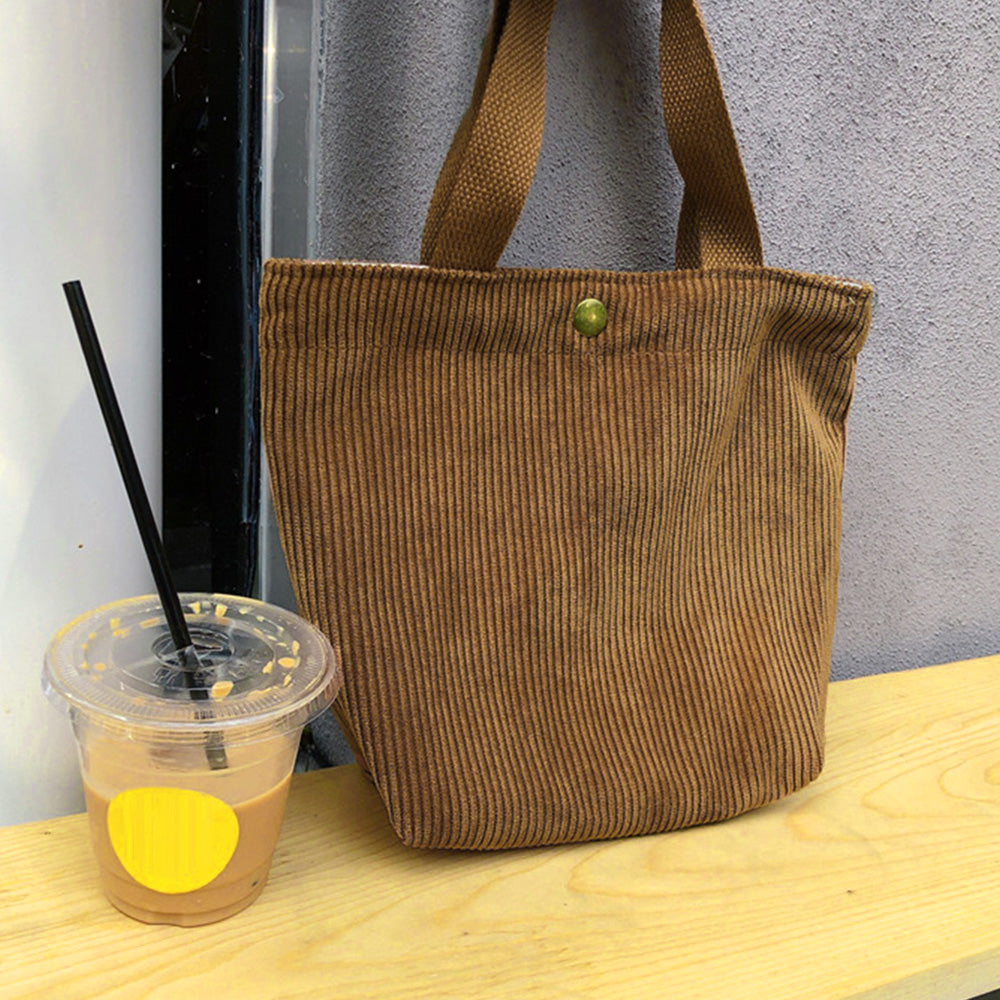 コーデュロイ ミニトートバッグ ブラウン