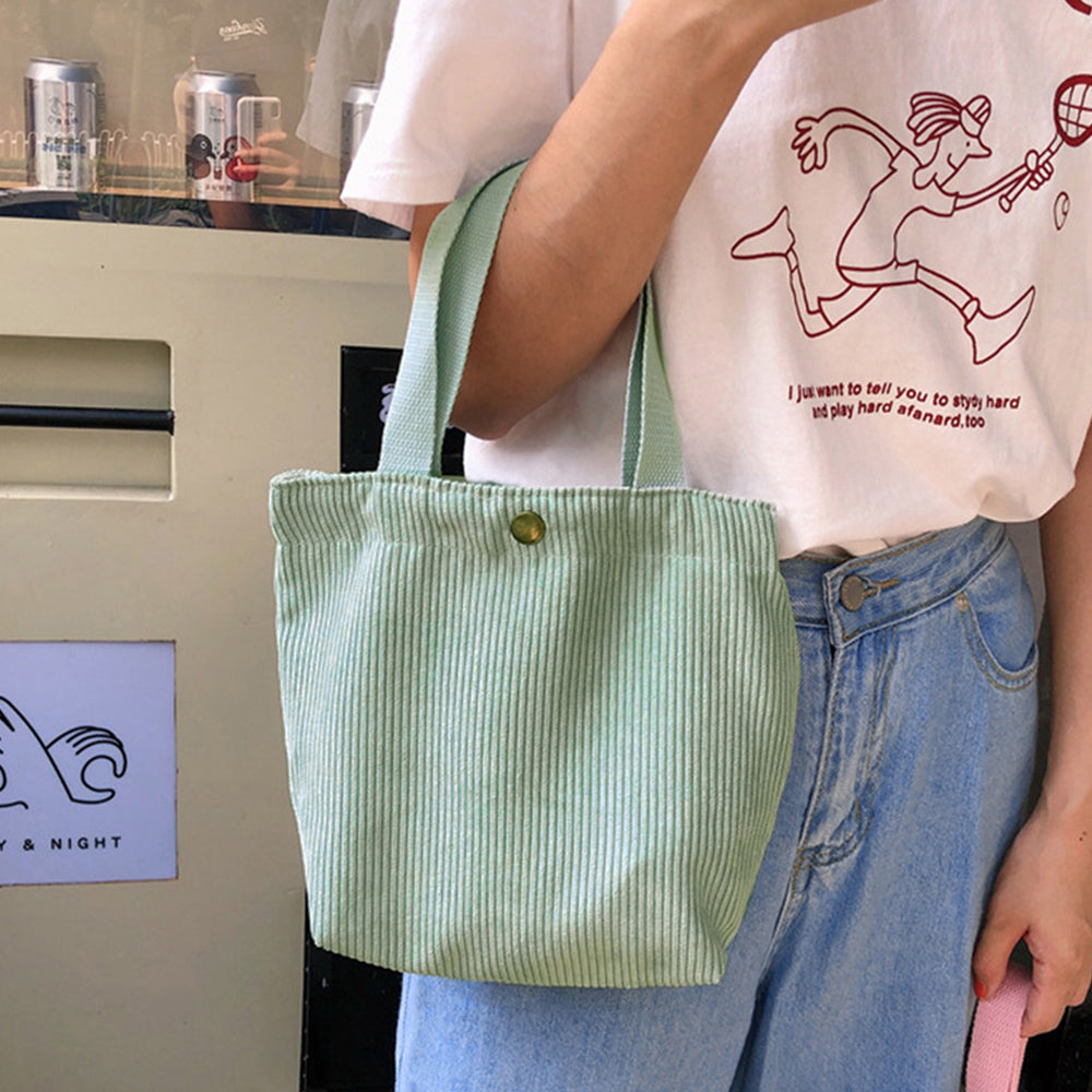 コーデュロイ ミニトートバッグ ミントグリーン