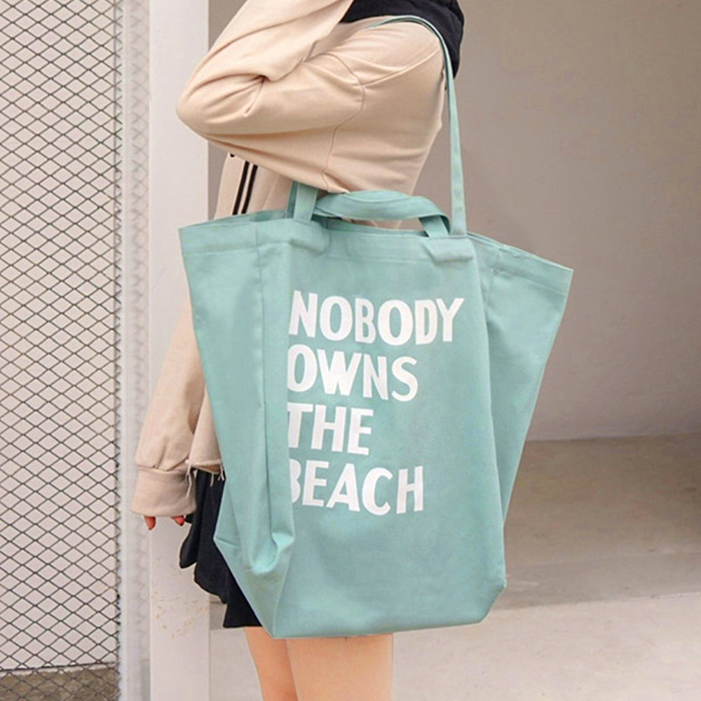 ロゴ キャンバス トートバッグ 2way アクアグリーン