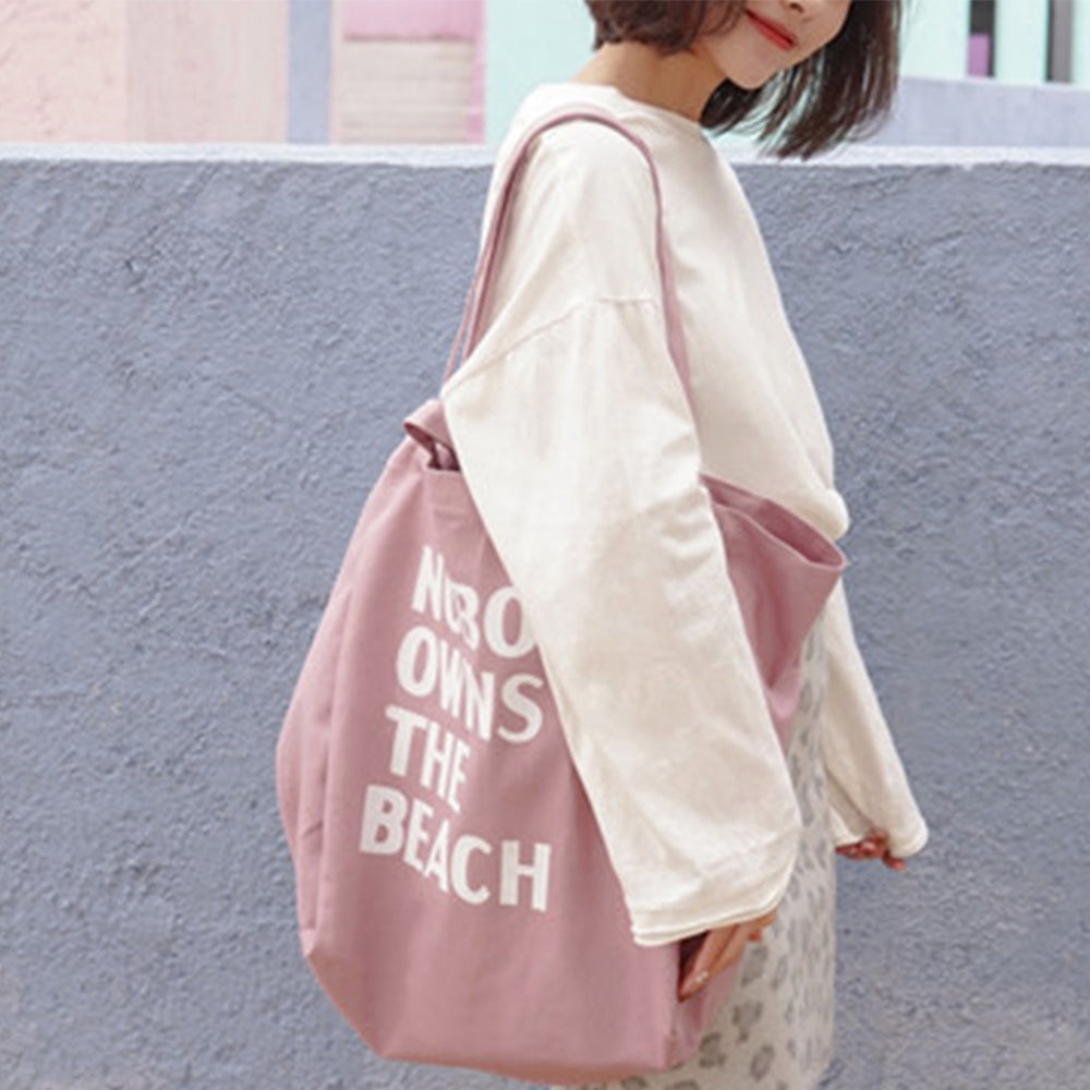 ロゴ キャンバス トートバッグ 2way くすみピンク