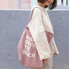 ロゴ キャンバス トートバッグ 2way くすみピンク