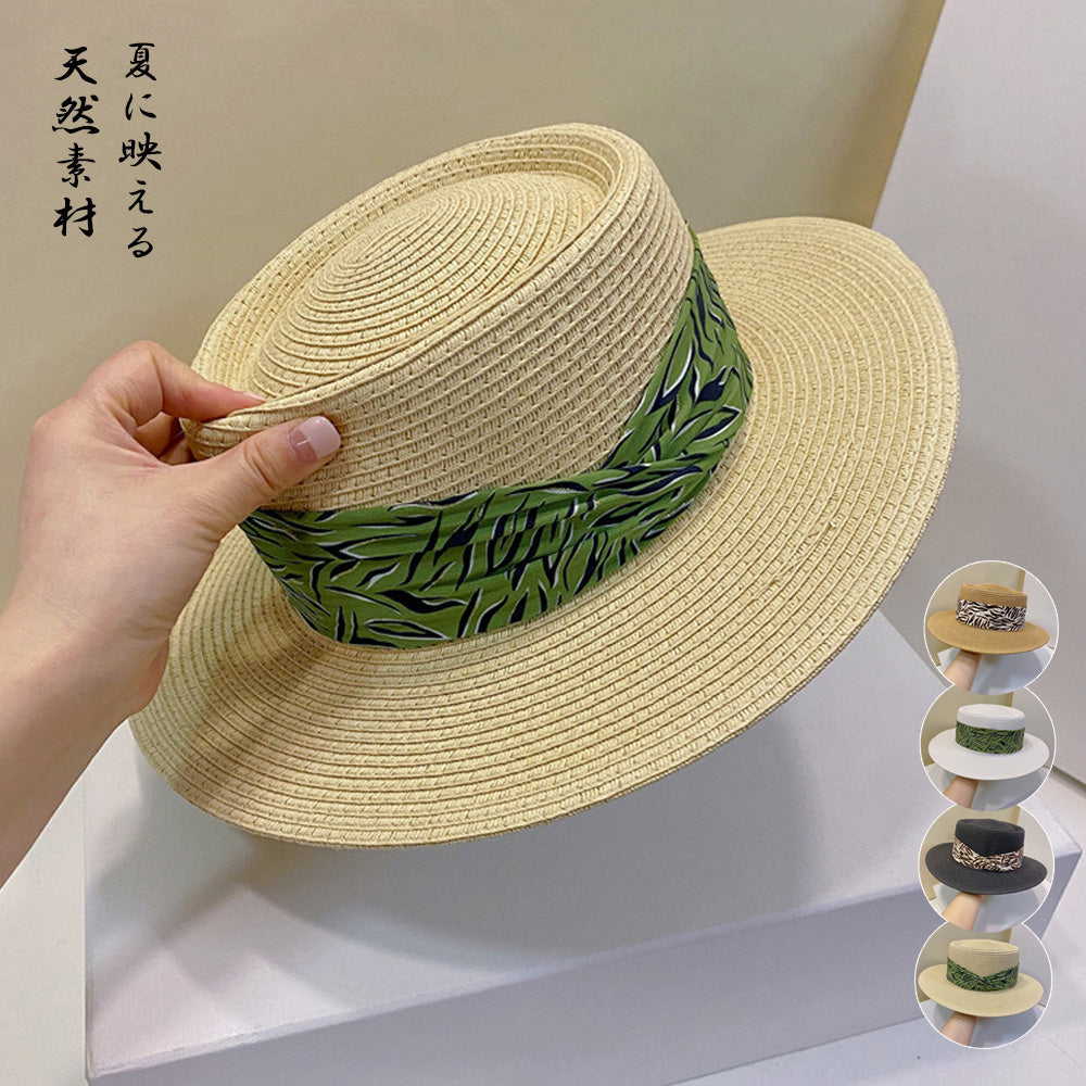カンカン帽子 紫外線対策 ストローハット 詳細画像1