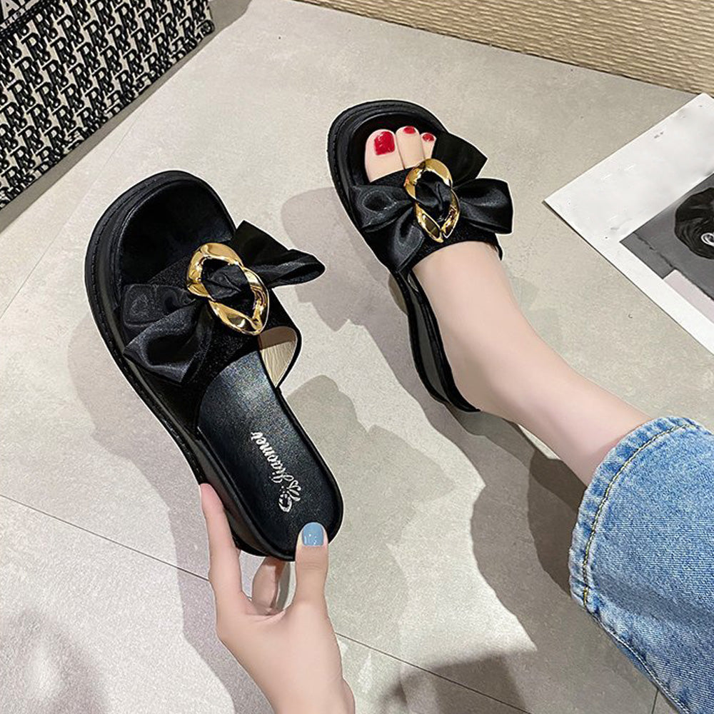 厚底サンダル 蝶結び レディース 夏靴 詳細画像9