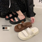 厚底サンダル ベルトフラットサンダル美脚