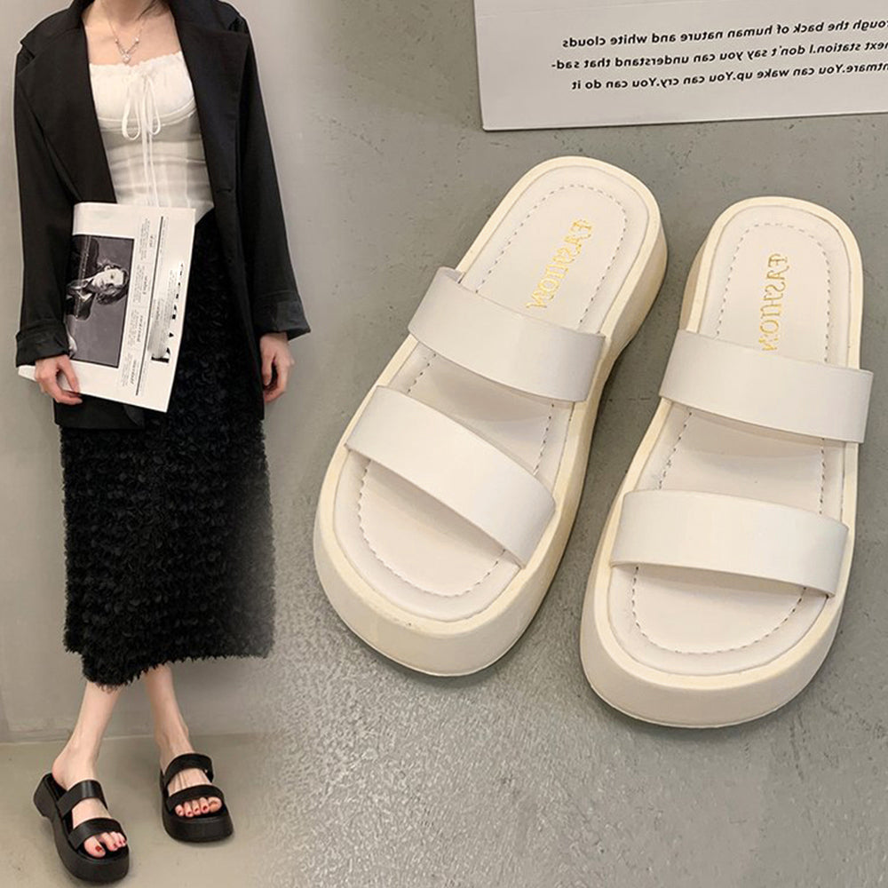 厚底サンダル ベルトフラットサンダル美脚 詳細画像10