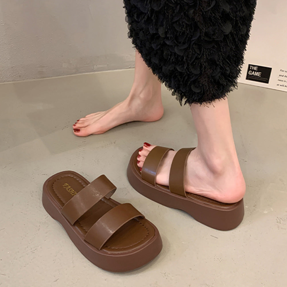 厚底サンダル ベルトフラットサンダル美脚 詳細画像16