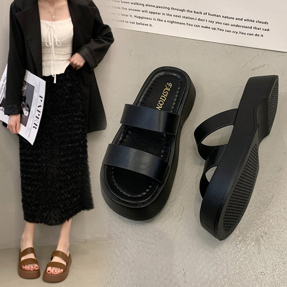 厚底サンダル ベルトフラットサンダル美脚 詳細画像18