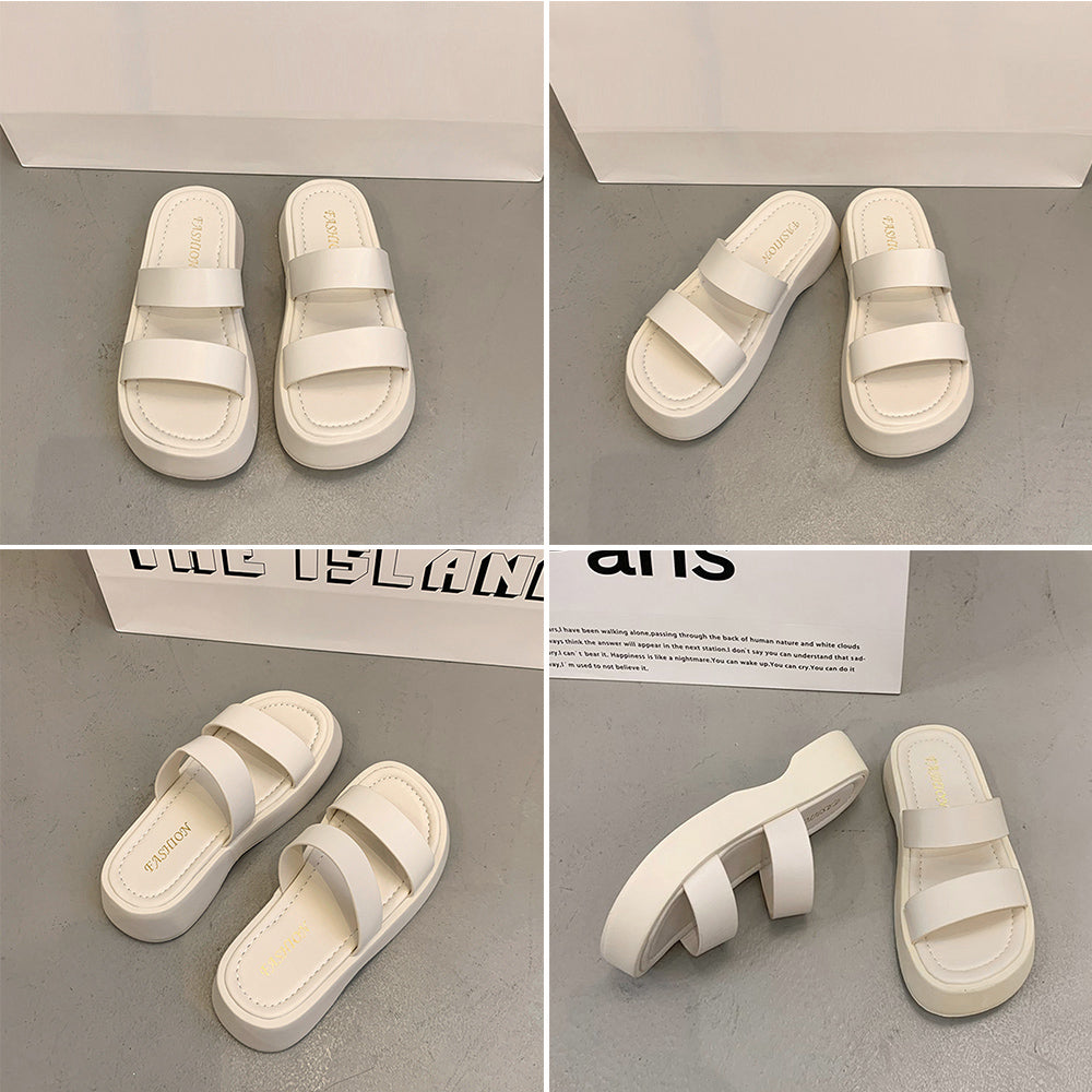 厚底サンダル ベルトフラットサンダル美脚 詳細画像3