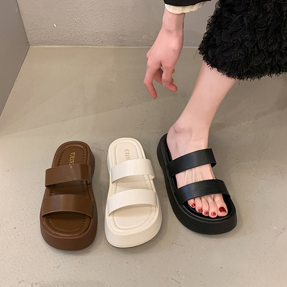 厚底サンダル ベルトフラットサンダル美脚 詳細画像6