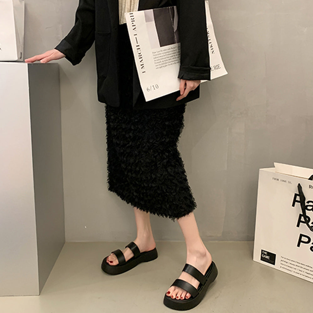 厚底サンダル ベルトフラットサンダル美脚 詳細画像9