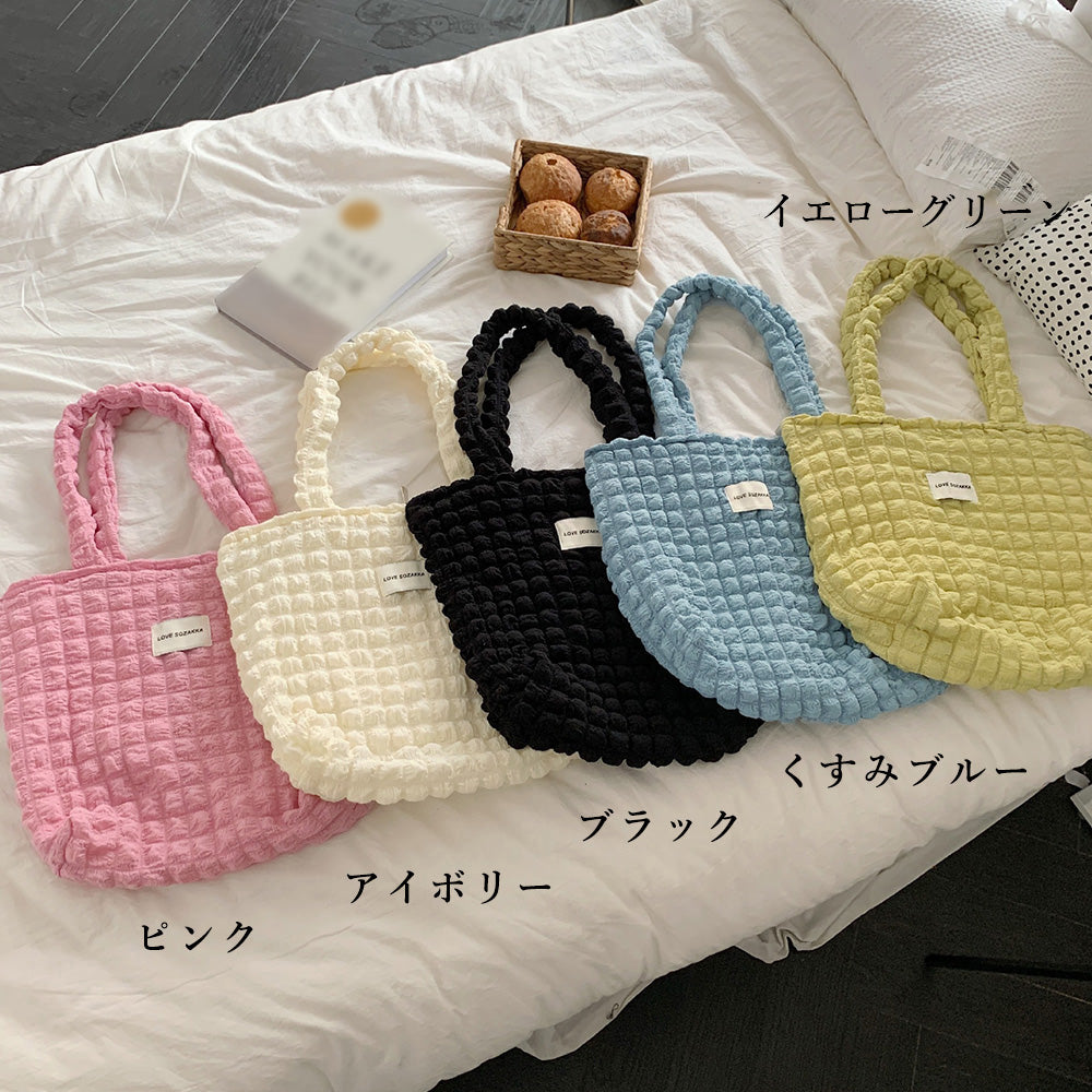 ぽこぽこトートバッグ ワッフル風バッグ 詳細画像2