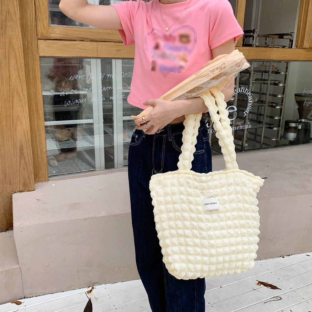 ぽこぽこトートバッグ ワッフル風バッグ 詳細画像8