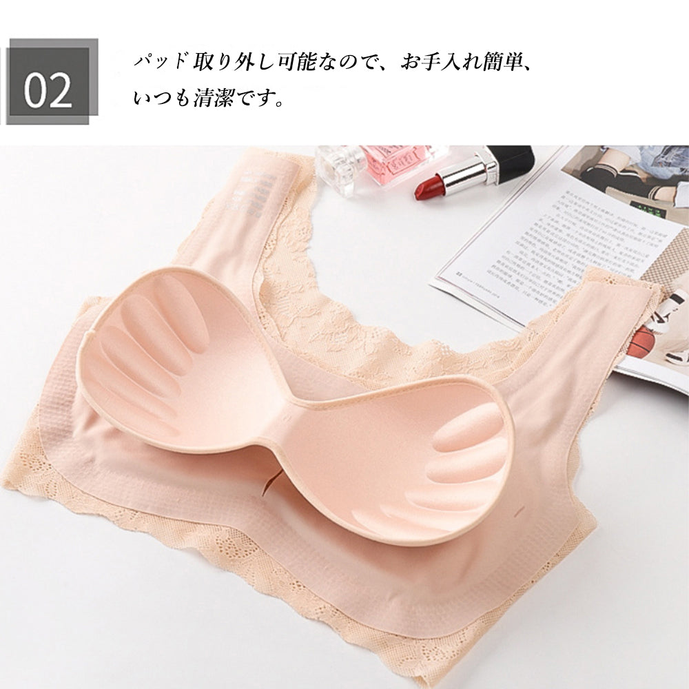 ノンワイヤー 総レース ブラジャー 詳細画像14