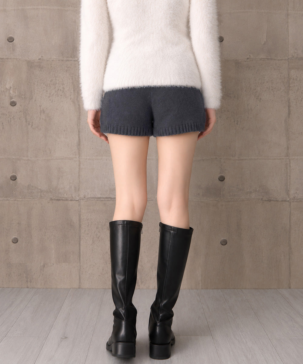 ショートニットパンツ 暖かい短パン 春秋