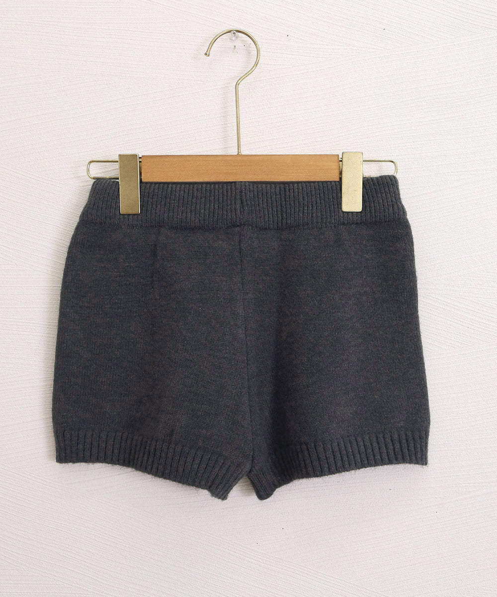 ショートニットパンツ 暖かい短パン 春秋