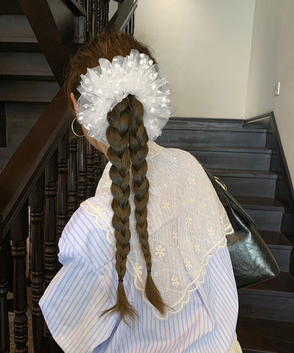 透け感シュシュ 大きめ 韓国風 ヘアゴム 詳細画像3