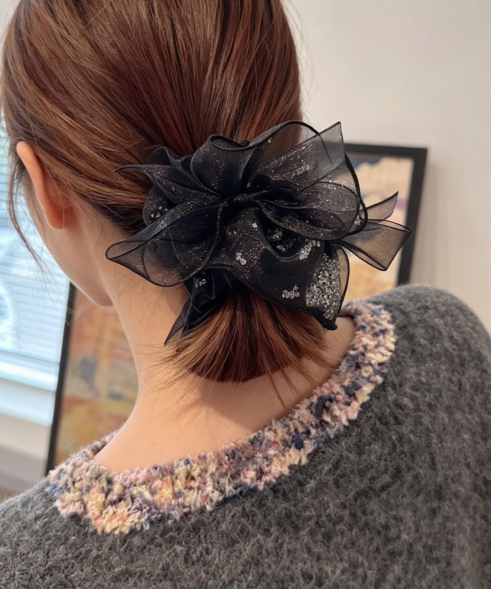 リボンシュシュ 透け感ヘアゴムレディース 詳細画像10