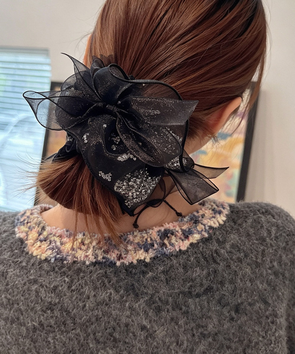 リボンシュシュ 透け感ヘアゴムレディース 詳細画像11