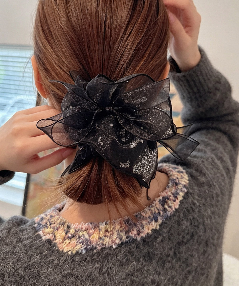 リボンシュシュ 透け感ヘアゴムレディース 詳細画像12