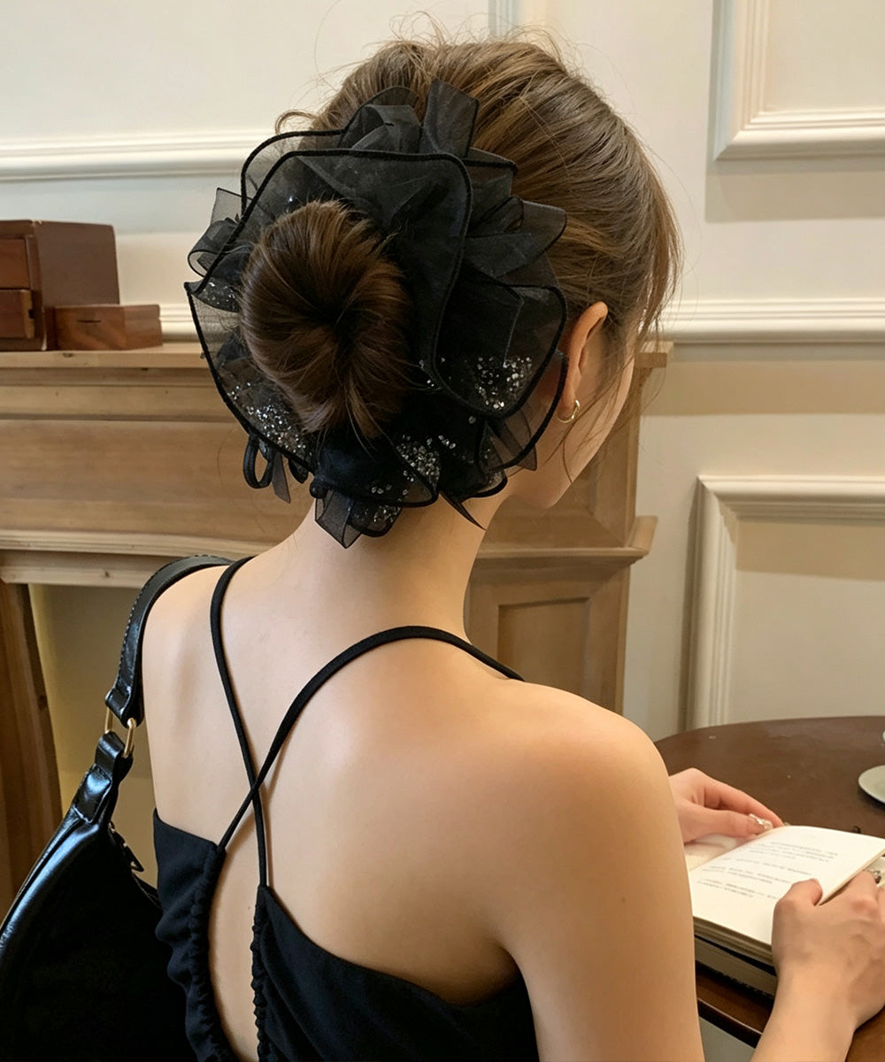 リボンシュシュ 透け感ヘアゴムレディース 詳細画像7