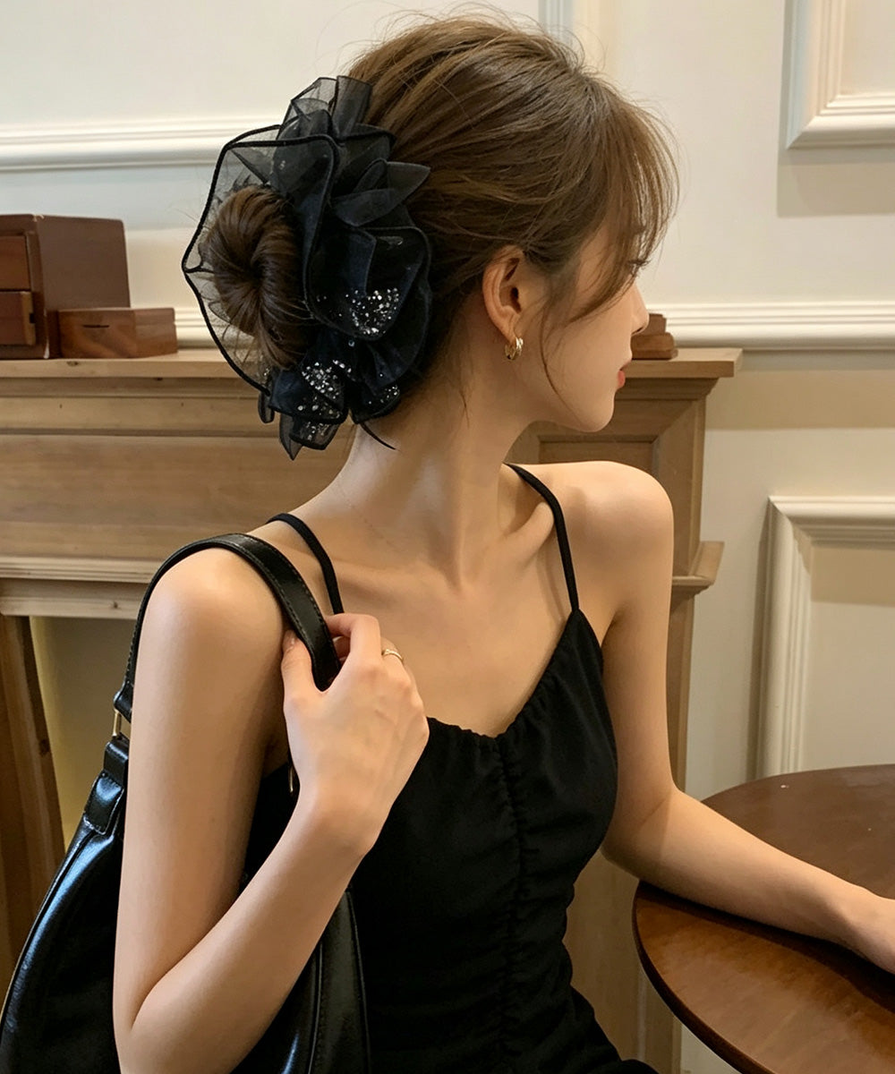 リボンシュシュ 透け感ヘアゴムレディース 詳細画像8