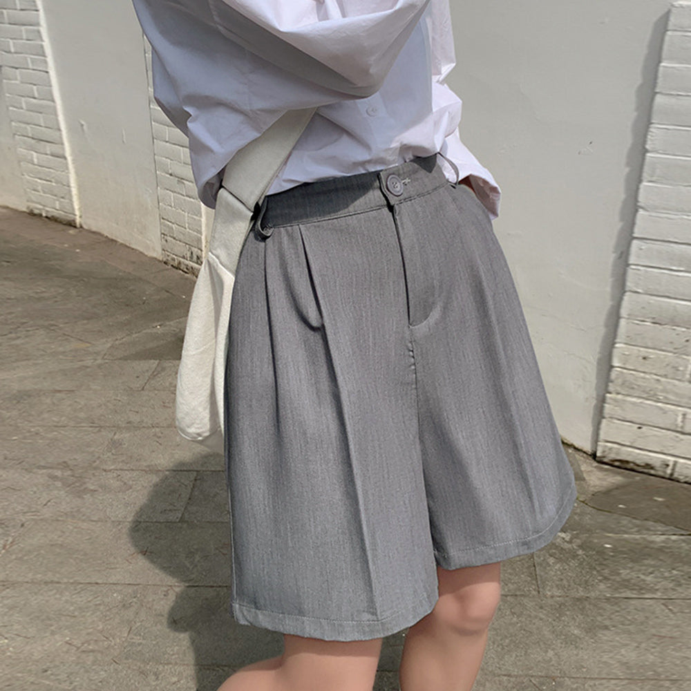 スラックス ワイドパンツ ストレート グレー