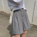 スラックス ワイドパンツ ストレート グレー