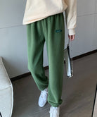 フリースパンツ 暖かいルームウェアパンツ グリーン
