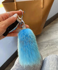 バッグチャームふわふわしっぽキーホルダー カラフル もこもこファーキーホルダー 可愛いバッグアクセサリー ボリューム 尾っぽチャーム キラキラ 鍵やバッグ飾り小物 6YANNI-001