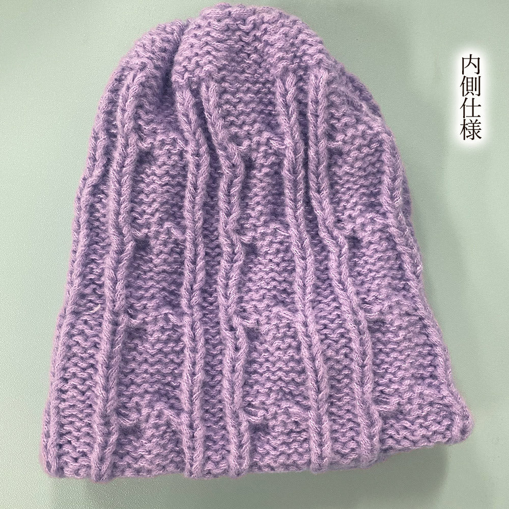 ケーブル編み ニット帽子 レディース秋冬 詳細画像5