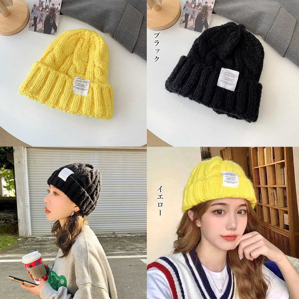 ケーブル編み ニット帽子 レディース秋冬 詳細画像8