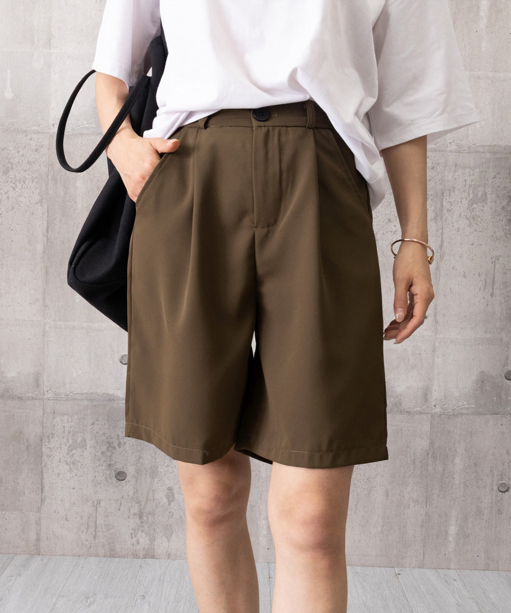 タックショートパンツ ハイウエスト 美脚 詳細画像31