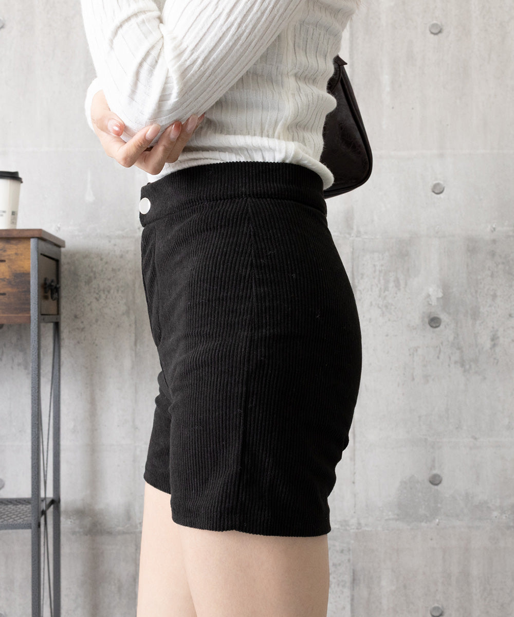 コーデュロイショートパンツ秋冬短パン脚長 詳細画像12