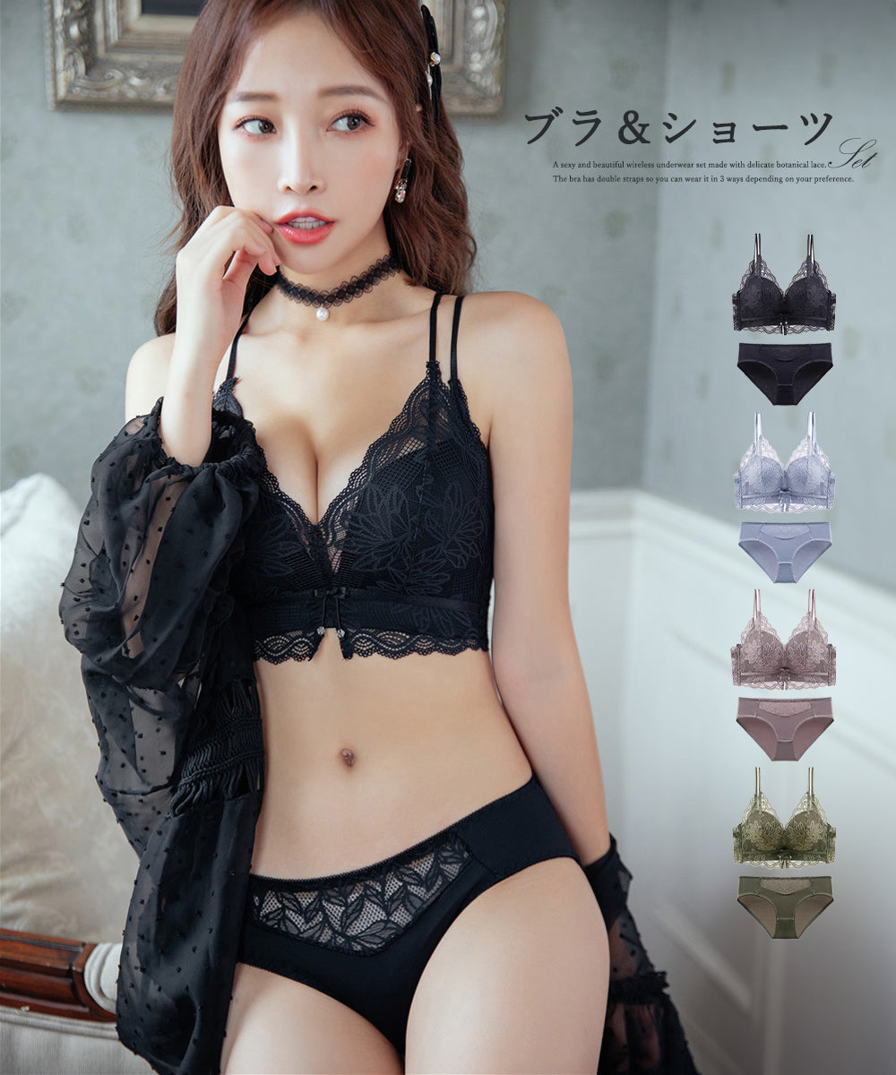 ノンワイヤーブラジャーショーツセット韓国