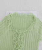 レースフリルニットトップスショート丈夏服 詳細画像27
